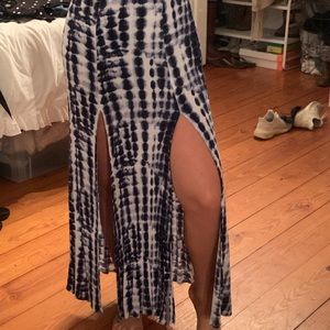 Blue and White Maxi Skirt